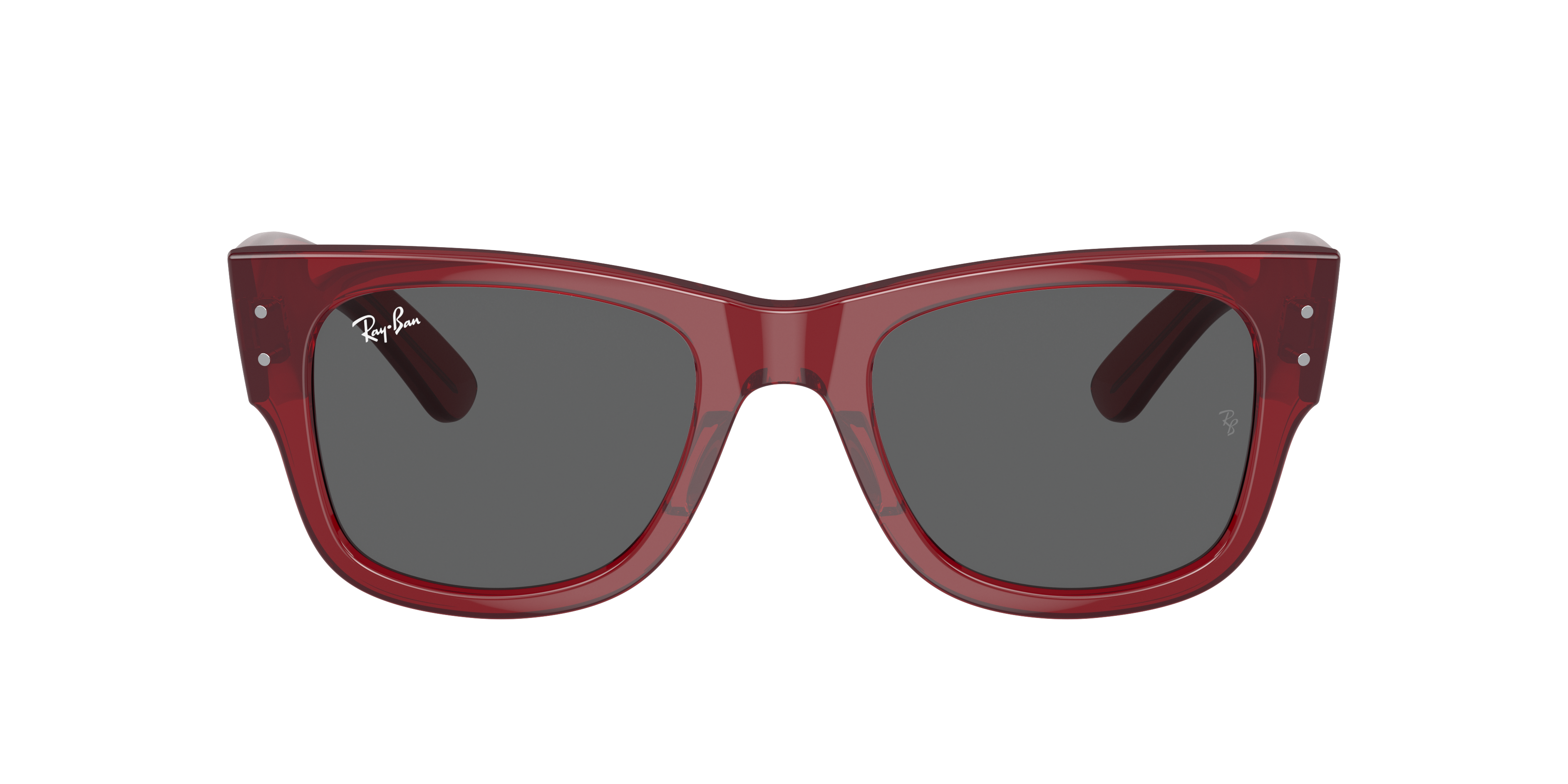 RB0840S Transparant Rood KunststofSunglass Frames van B24, met getinte lenzen