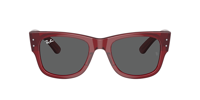 RB0840S Transparant Rood KunststofSunglass Frames van B24, met getinte lenzen