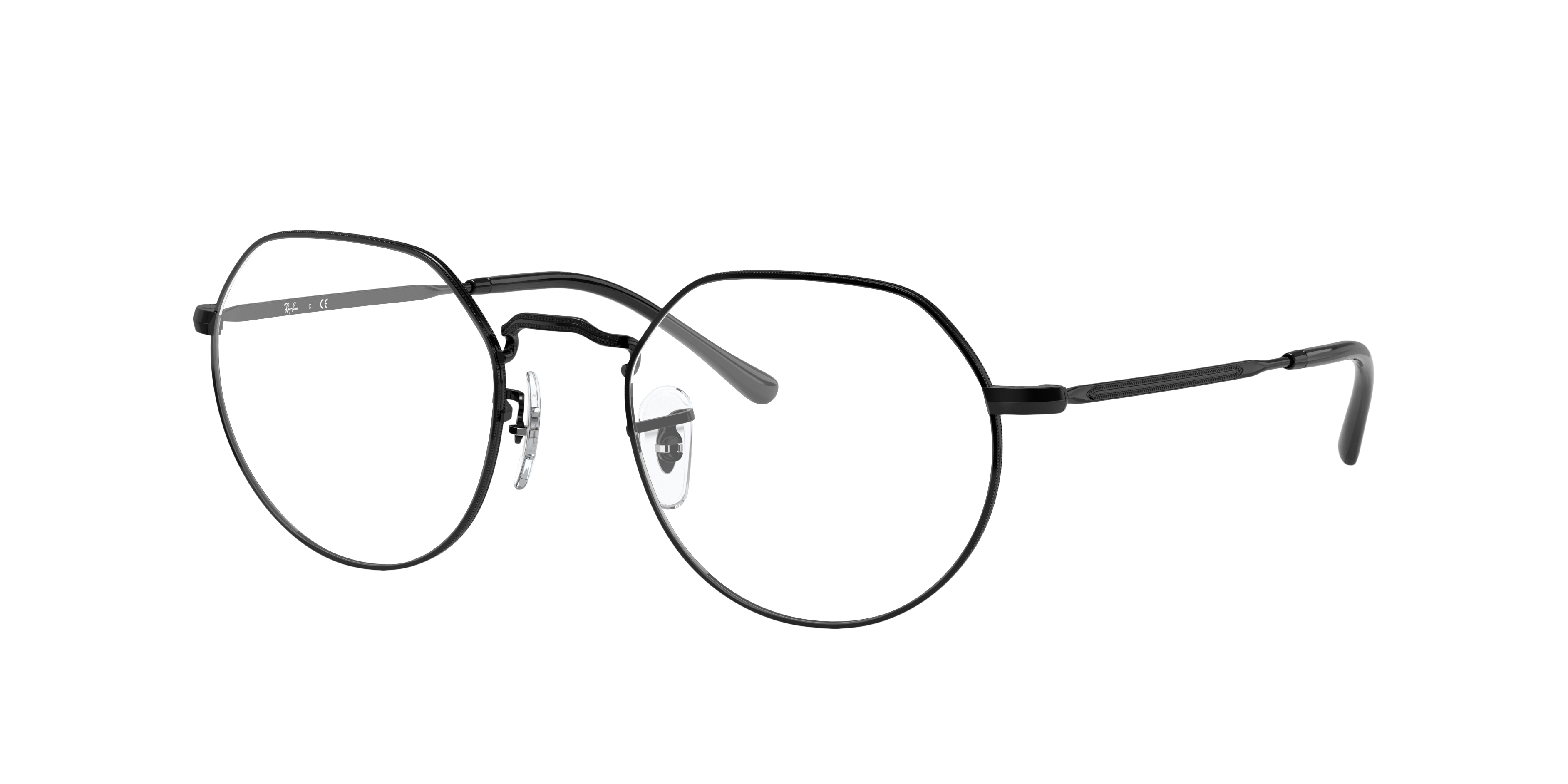 RB6465 Schwarz MetallEyeglass Frames von B24, Dreiviertelansicht