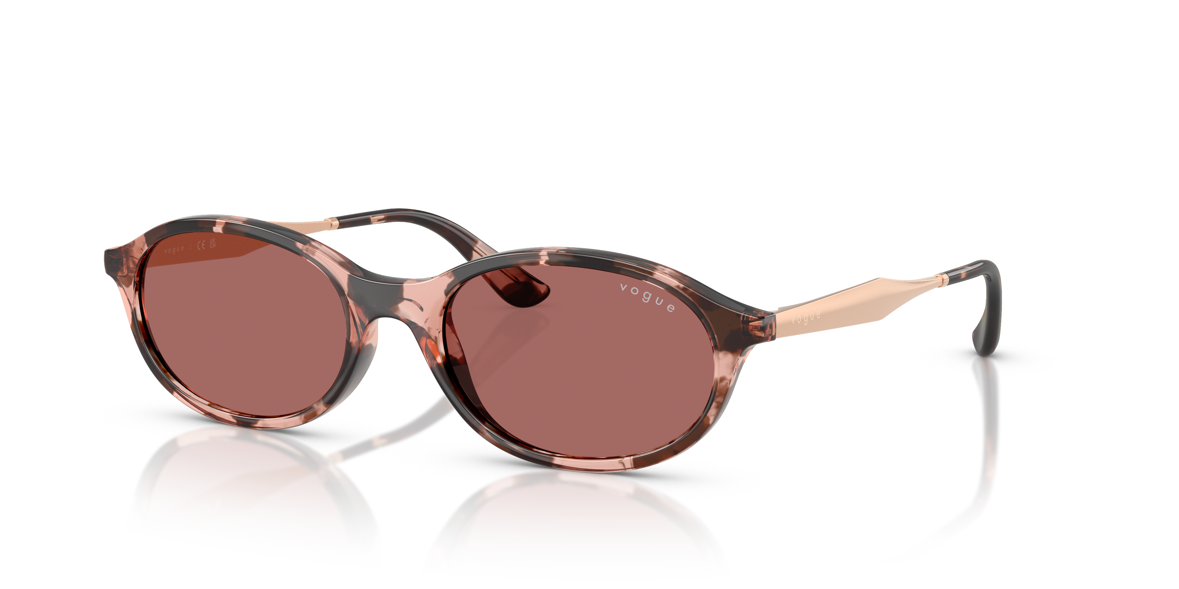 VO5625S Rose Havana KunststoffSunglass Frames von B24, Dreiviertelansicht