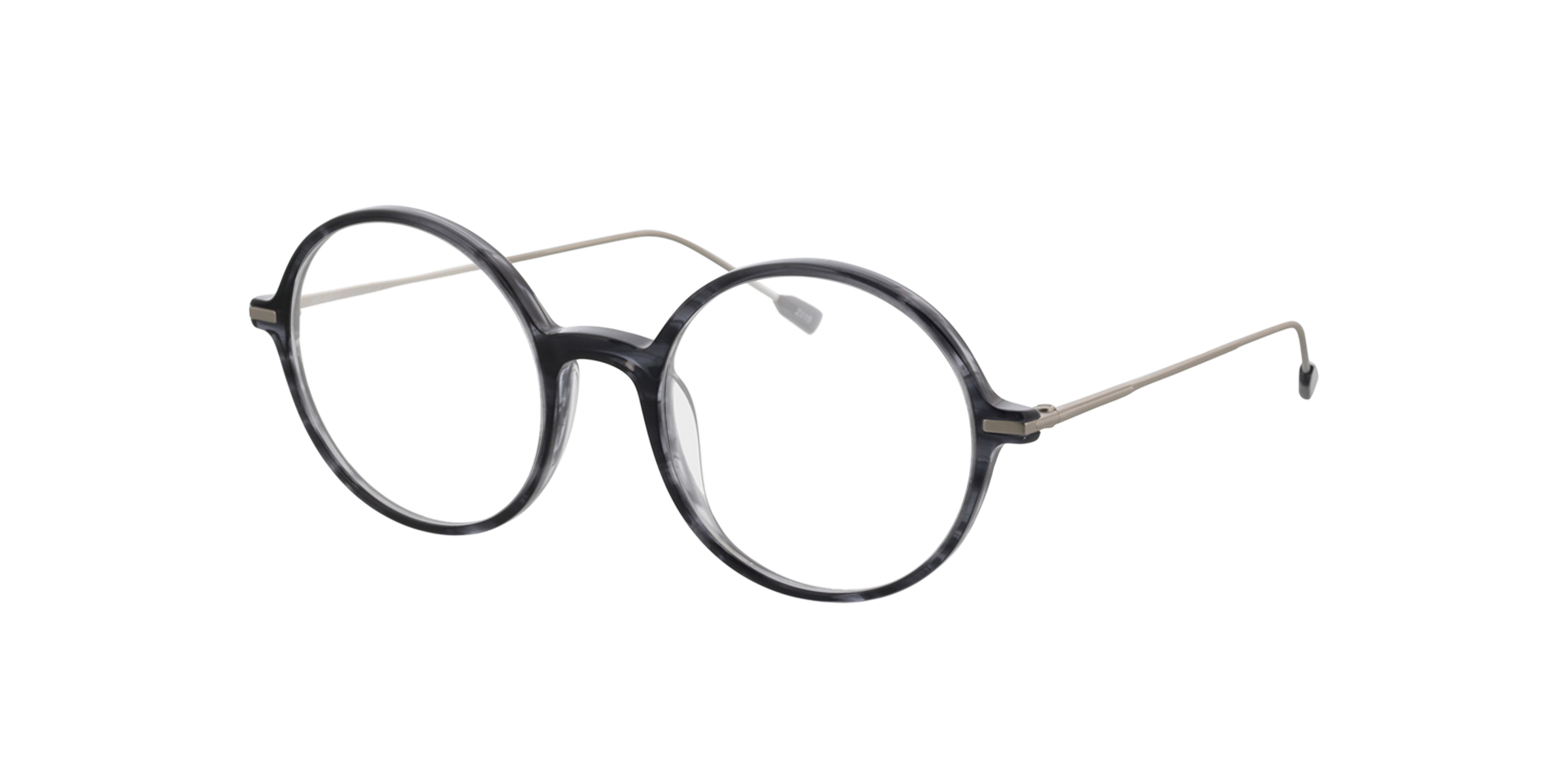 Edison Grijs hoorn  &  matzilver AcetaatEyeglass Frames van B24, Hoekweergave