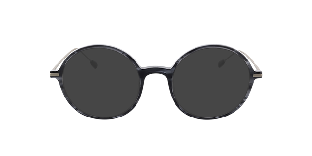 Edison Grijs hoorn & matzilver AcetaatEyeglass Frames van B24, met getinte lenzen