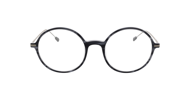 Edison Grijs hoorn & matzilver AcetaatEyeglass Frames van B24, Vooraanzicht