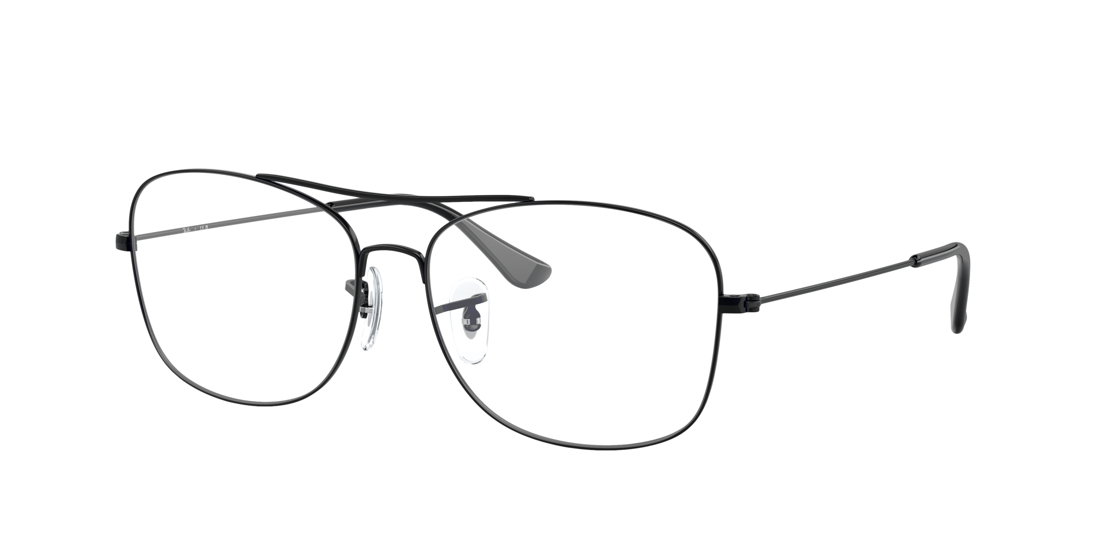 RB6499 Zwart MetaalEyeglass Frames van B24, Hoekweergave