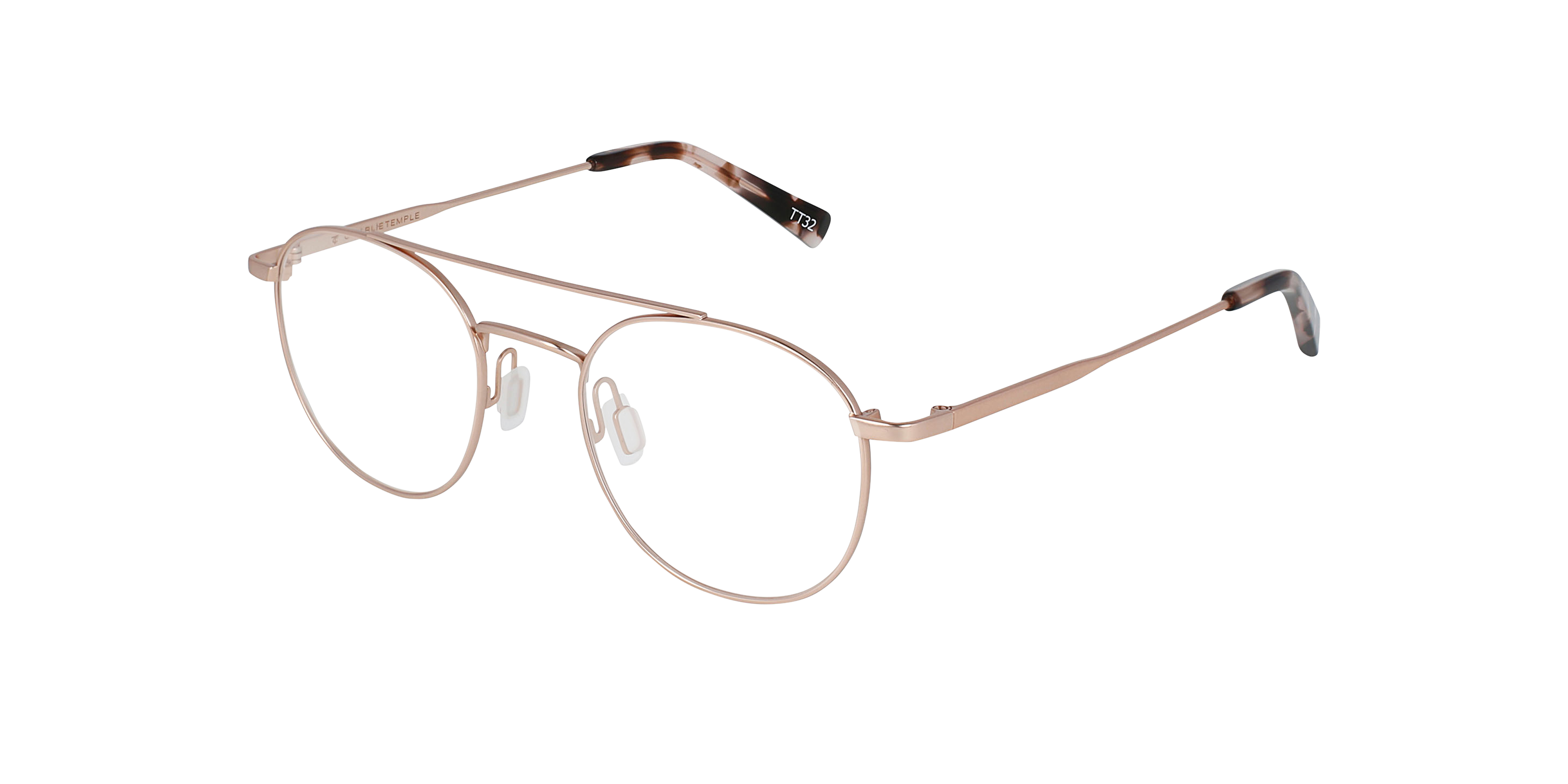 Merlin Rose Gold Titanium TitanEyeglass Frames von B24, Dreiviertelansicht