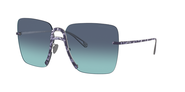 AR6118 Havana Blue MetaalSunglass Frames van B24, Hoekweergave