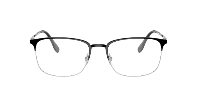 RB6494 Zwart op zilver MetaalEyeglass Frames van B24, Vooraanzicht