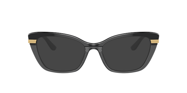DG3325 Schwarz auf Schwarz transparent AcetatEyeglass Frames von B24, mit getönten Gläsern