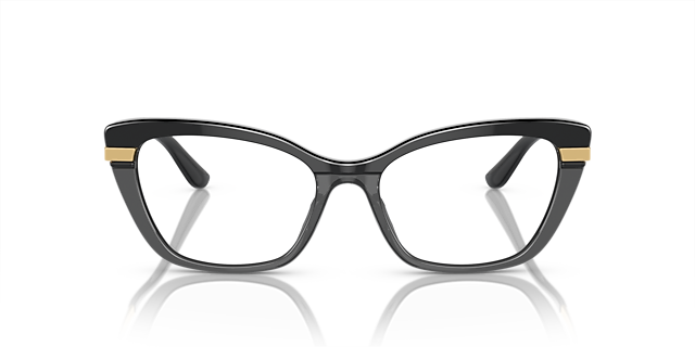 DG3325 Schwarz auf Schwarz transparent AcetatEyeglass Frames von B24, Vorderansicht