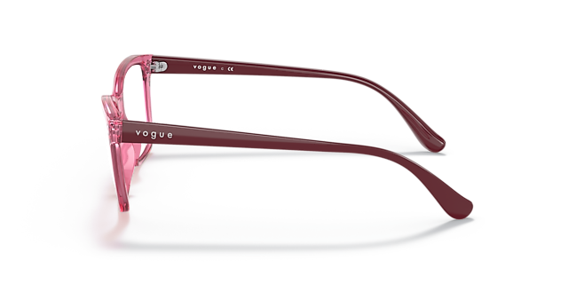 VO5420 Transparant kersenrood KunststofEyeglass Frames van B24, Zijaanzicht