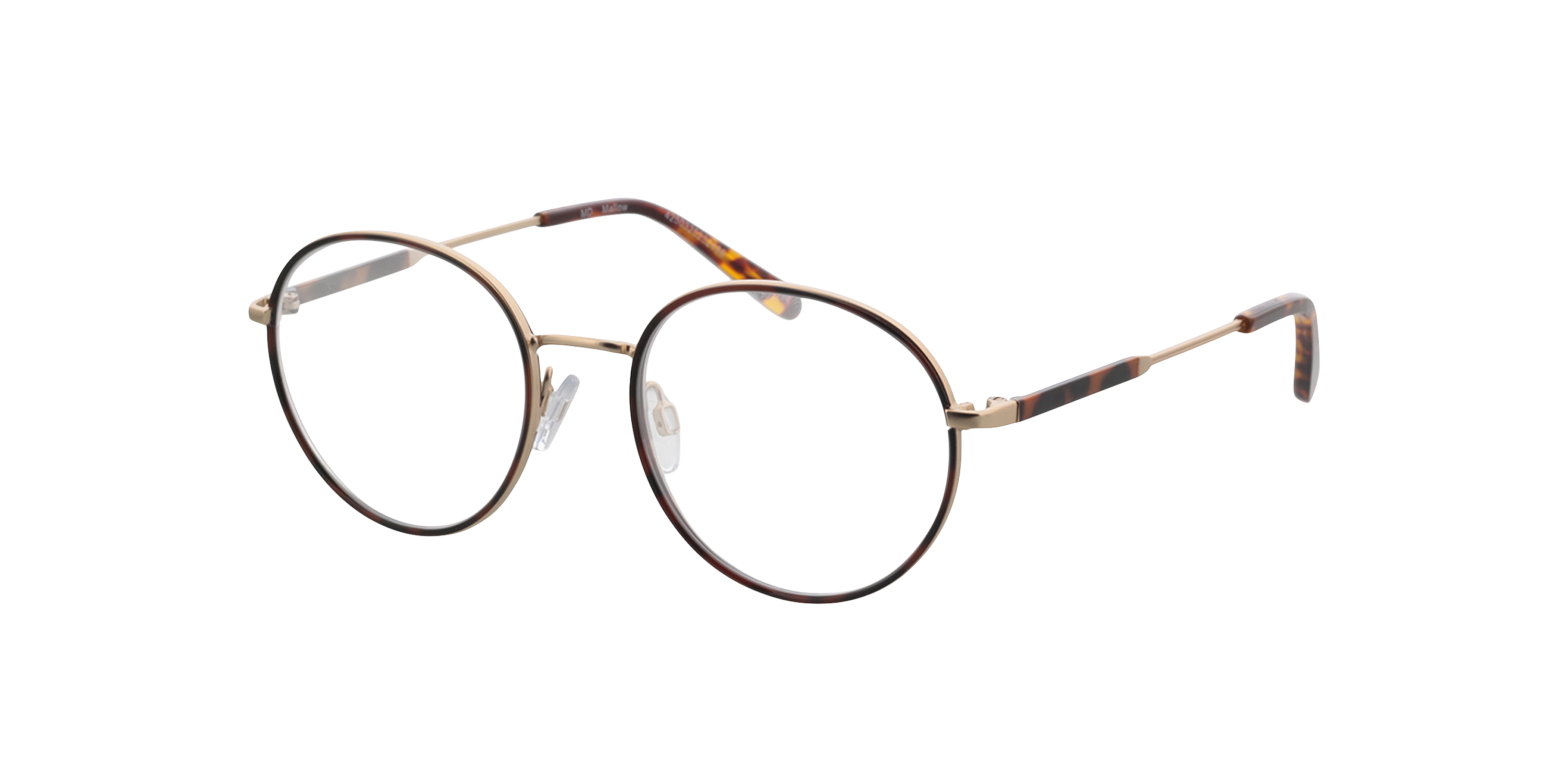 Mallow Gold  &  Havana MetallEyeglass Frames von B24, Dreiviertelansicht