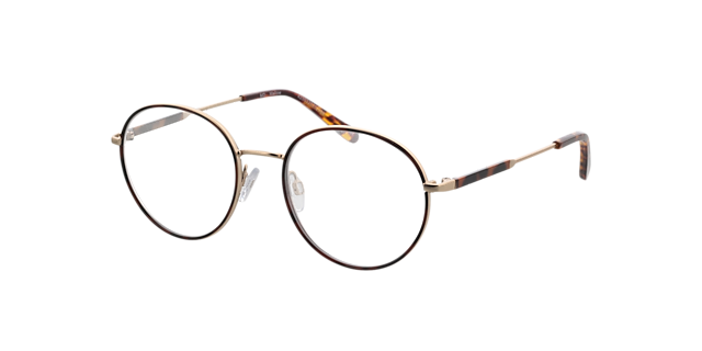 Mallow Goud  &  Havana MetaalEyeglass Frames van B24, Hoekweergave