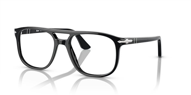 PO3329V Zwart AcetaatEyeglass Frames van B24, Hoekweergave
