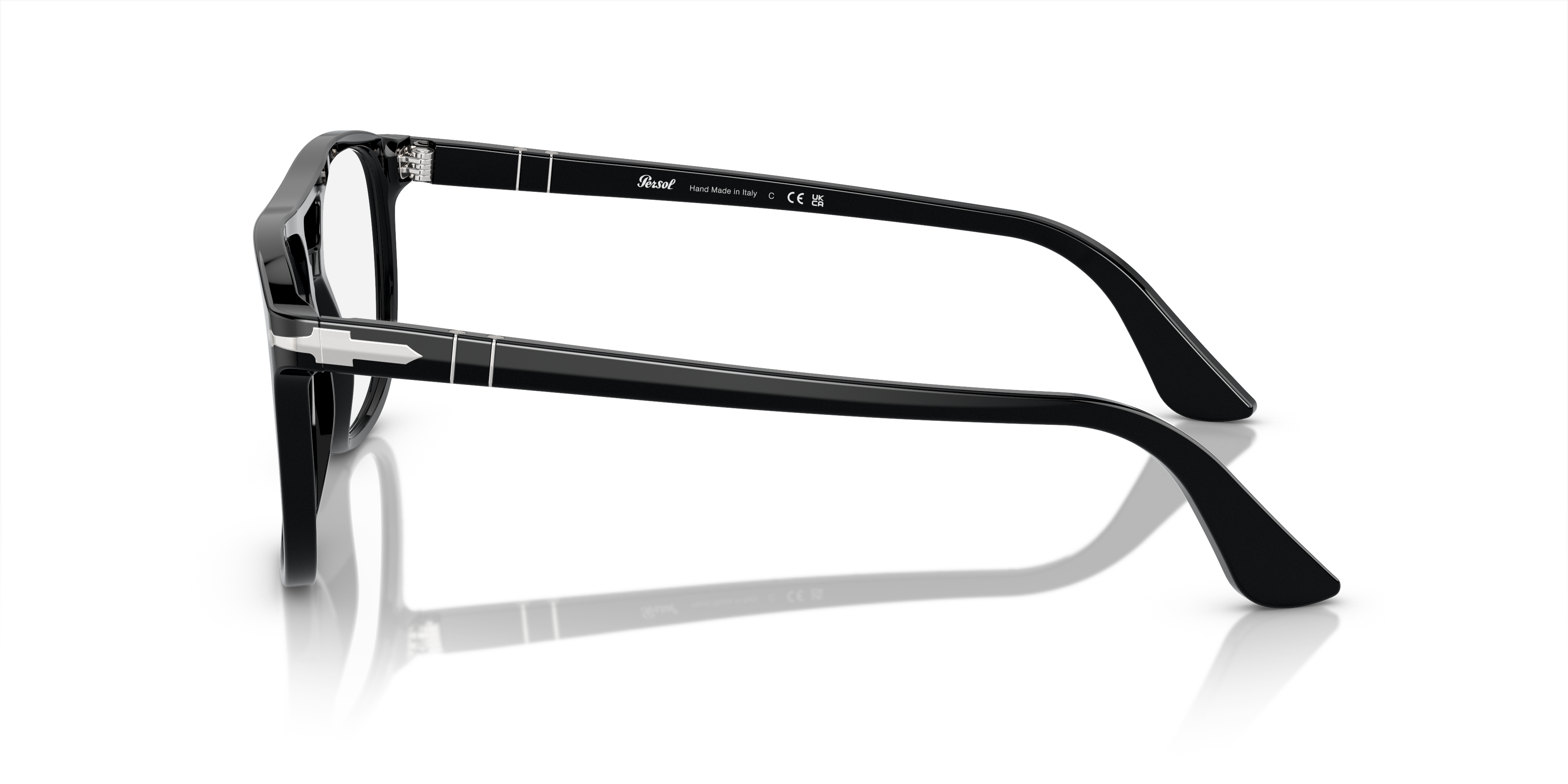 PO3329V Zwart AcetaatEyeglass Frames van B24, Zijaanzicht