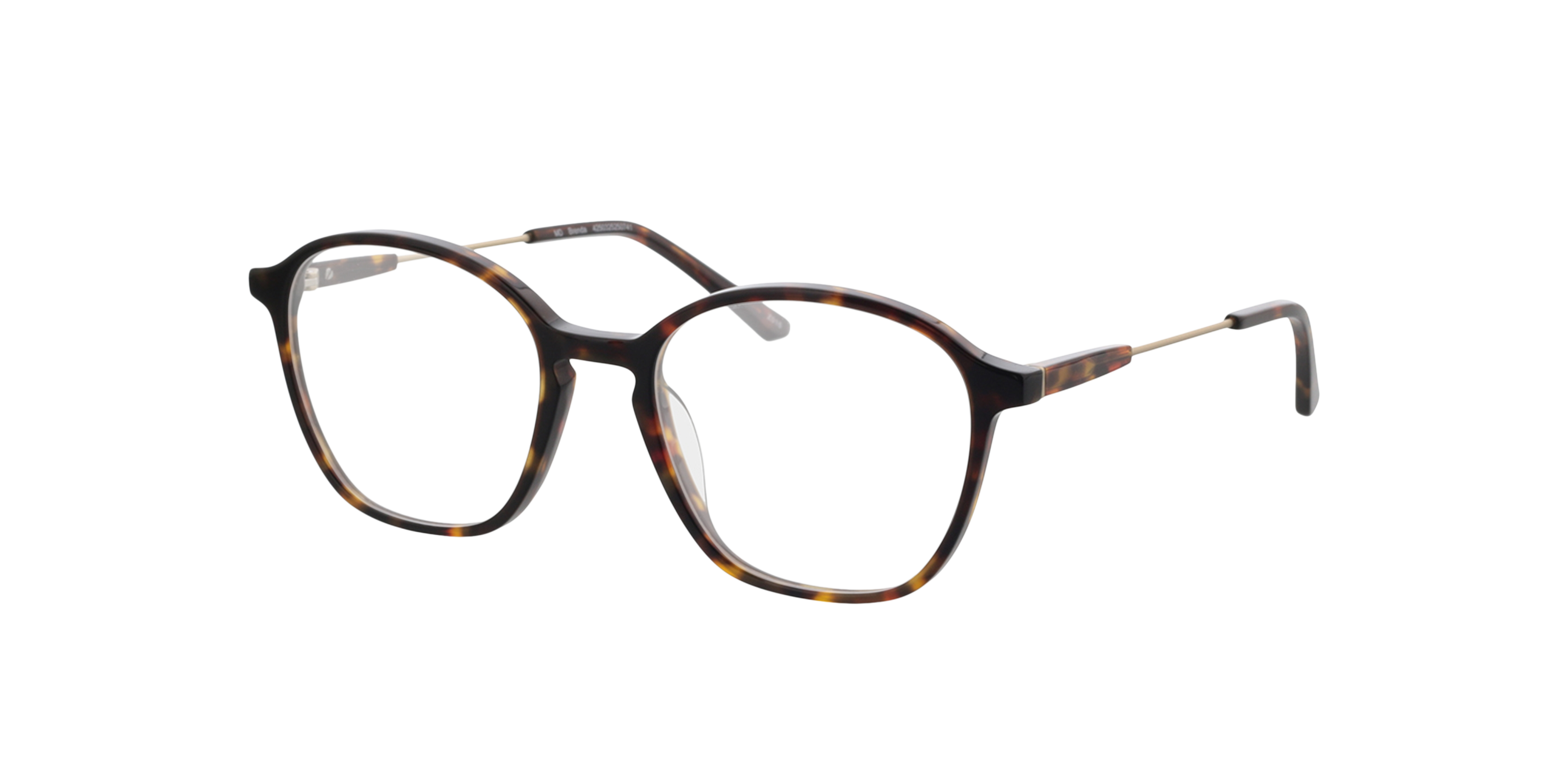 Brenda Havana  &  matgoud AcetaatEyeglass Frames van B24, Hoekweergave