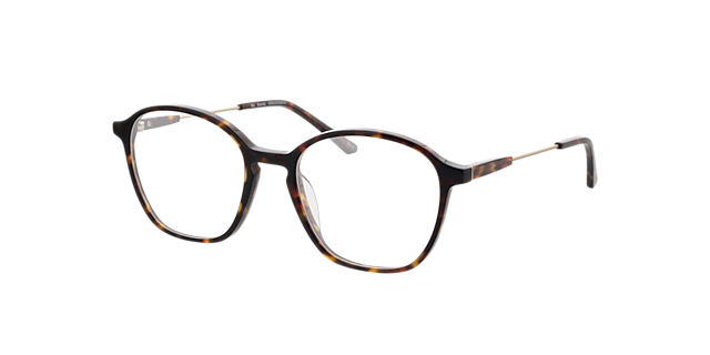 Brenda Havana  &  matgoud AcetaatEyeglass Frames van B24, Hoekweergave