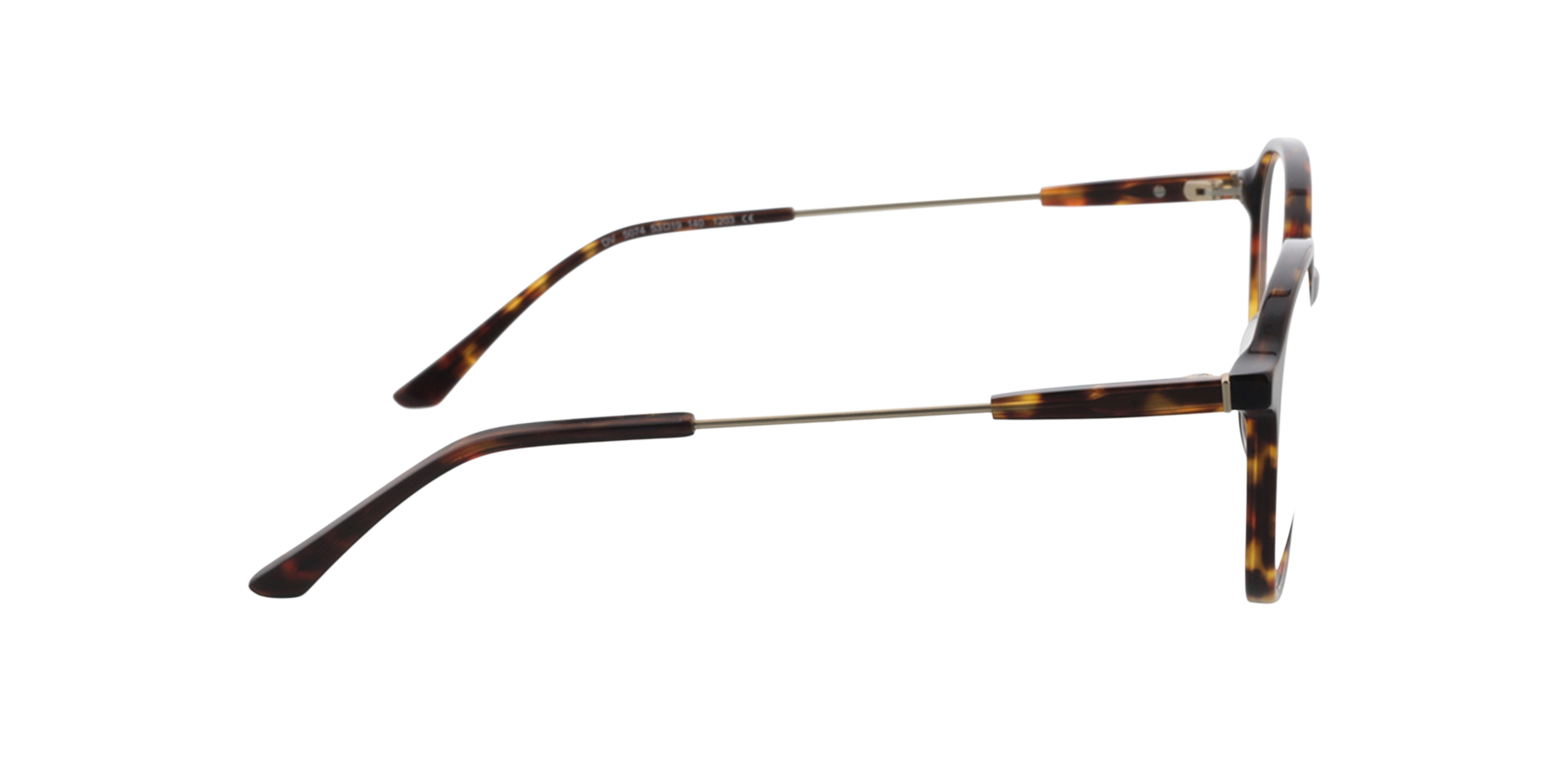 Brenda Havana  &  matgoud AcetaatEyeglass Frames van B24, Zijaanzicht