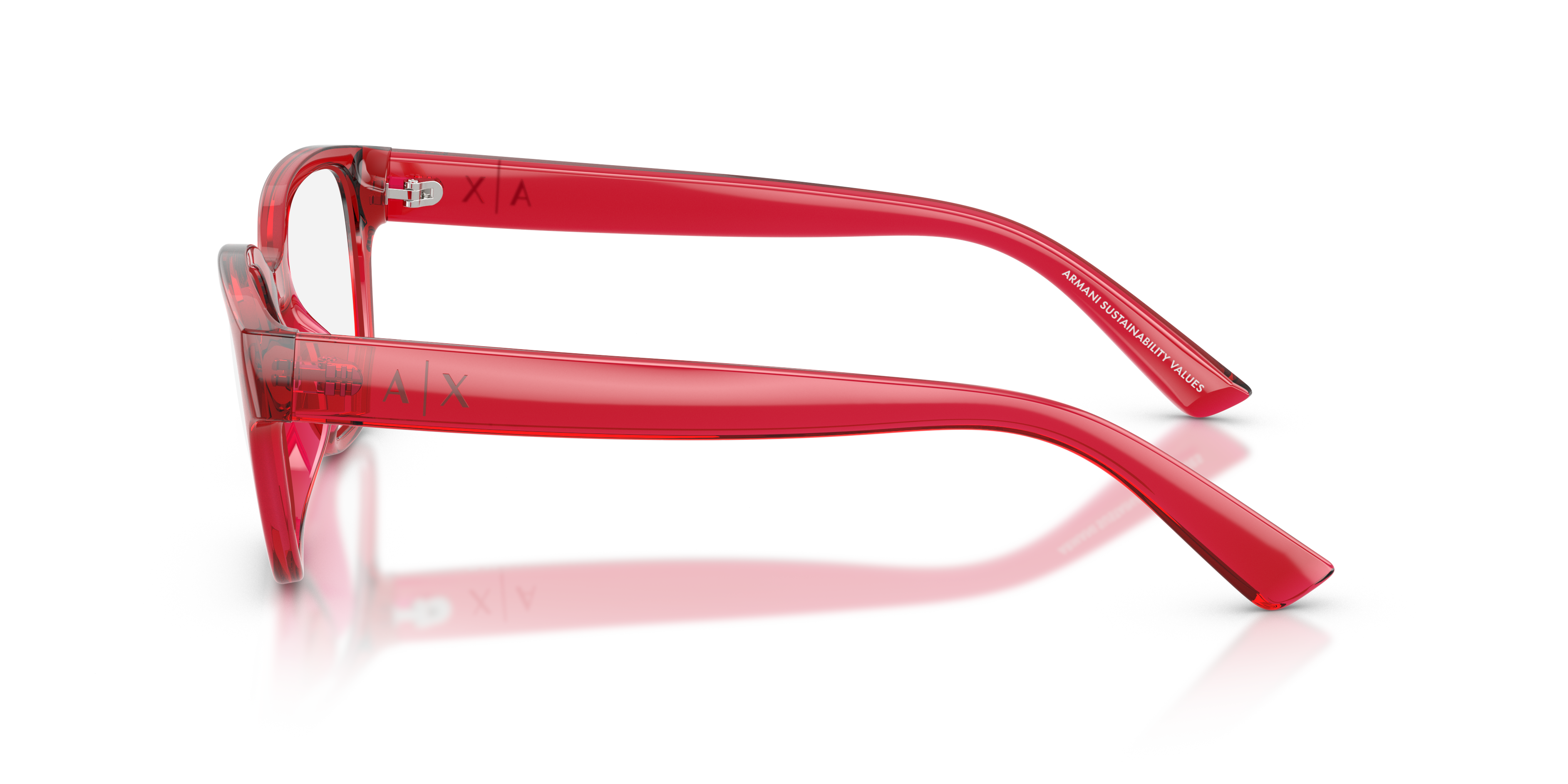 AX3134U Transparant kersenrood KunststofEyeglass Frames van B24, Zijaanzicht