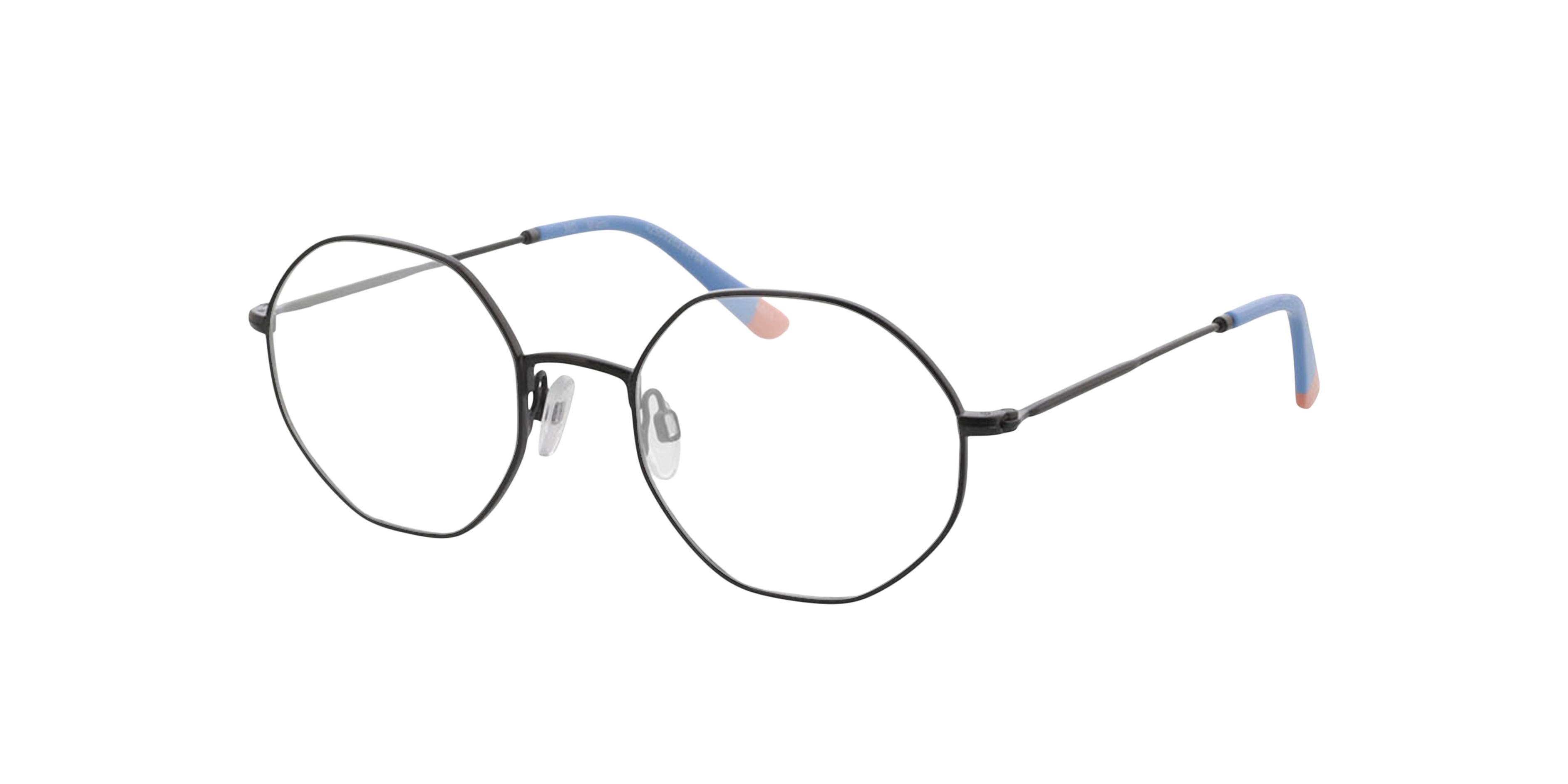 Miami Matgroen  &  blauw roze pootje MetaalEyeglass Frames van B24, Hoekweergave