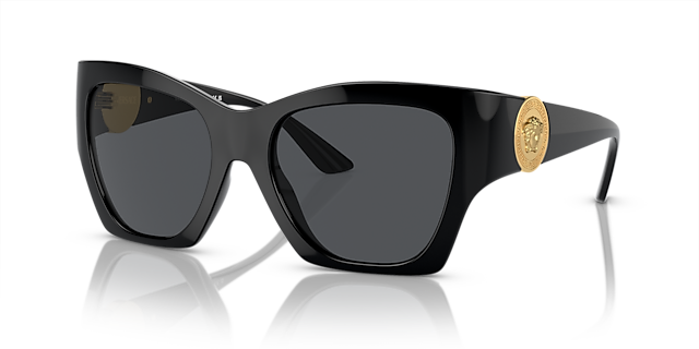 VE4452 Zwart KunststofSunglass Frames van B24, Hoekweergave