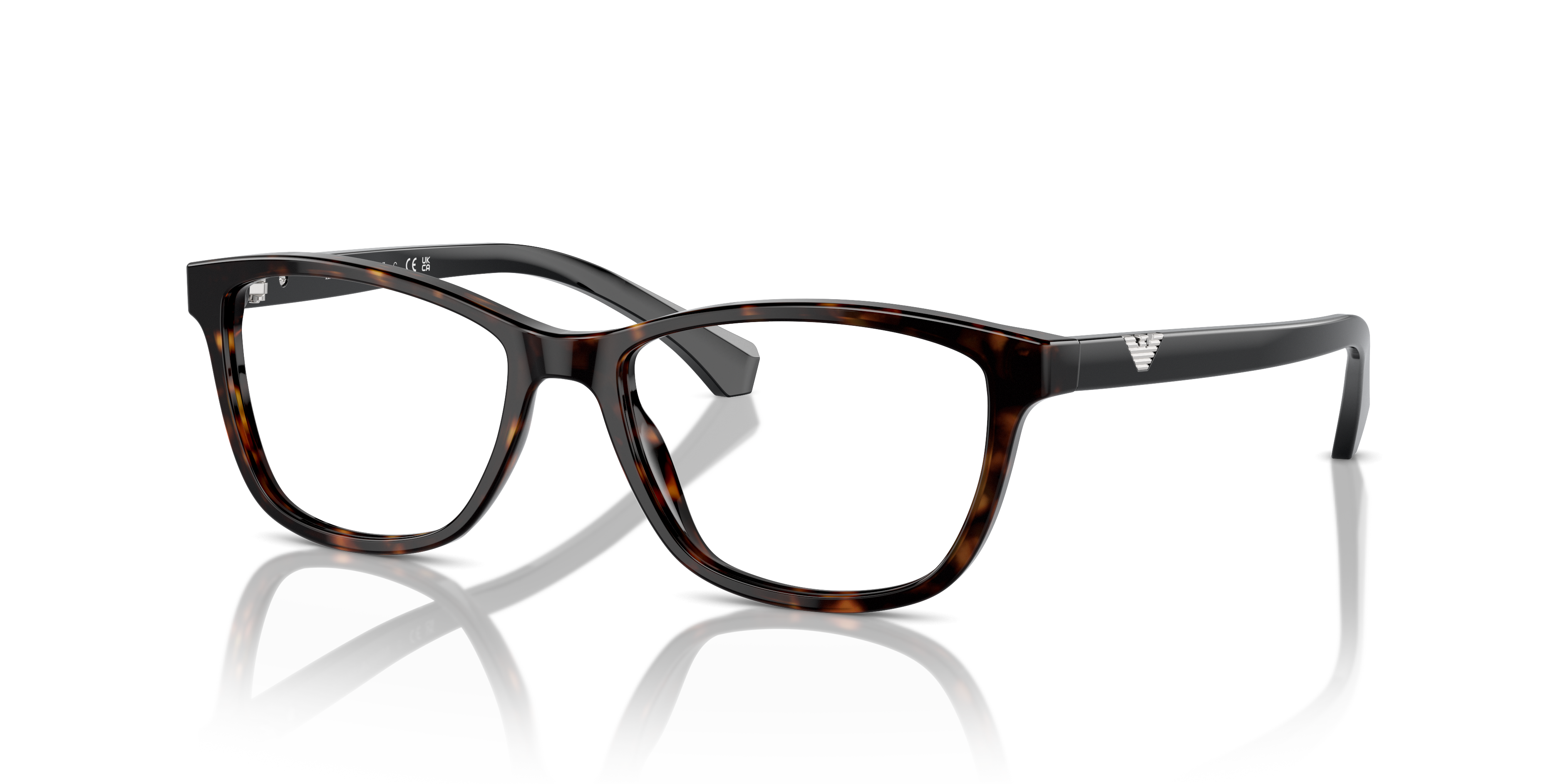 EA3099 Glanzend Havana AcetaatEyeglass Frames van B24, Hoekweergave