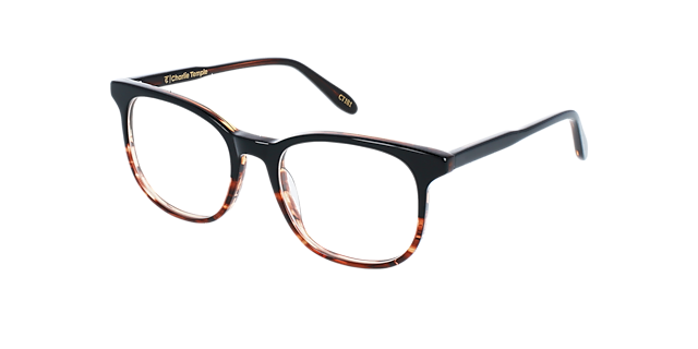 Harper Black Fades Cinnamon AcetatEyeglass Frames von B24, Dreiviertelansicht