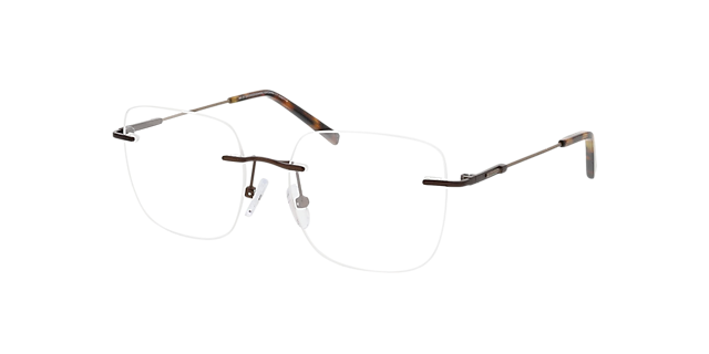 Liberty Bruin  &  Havana MetaalEyeglass Frames van B24, Hoekweergave
