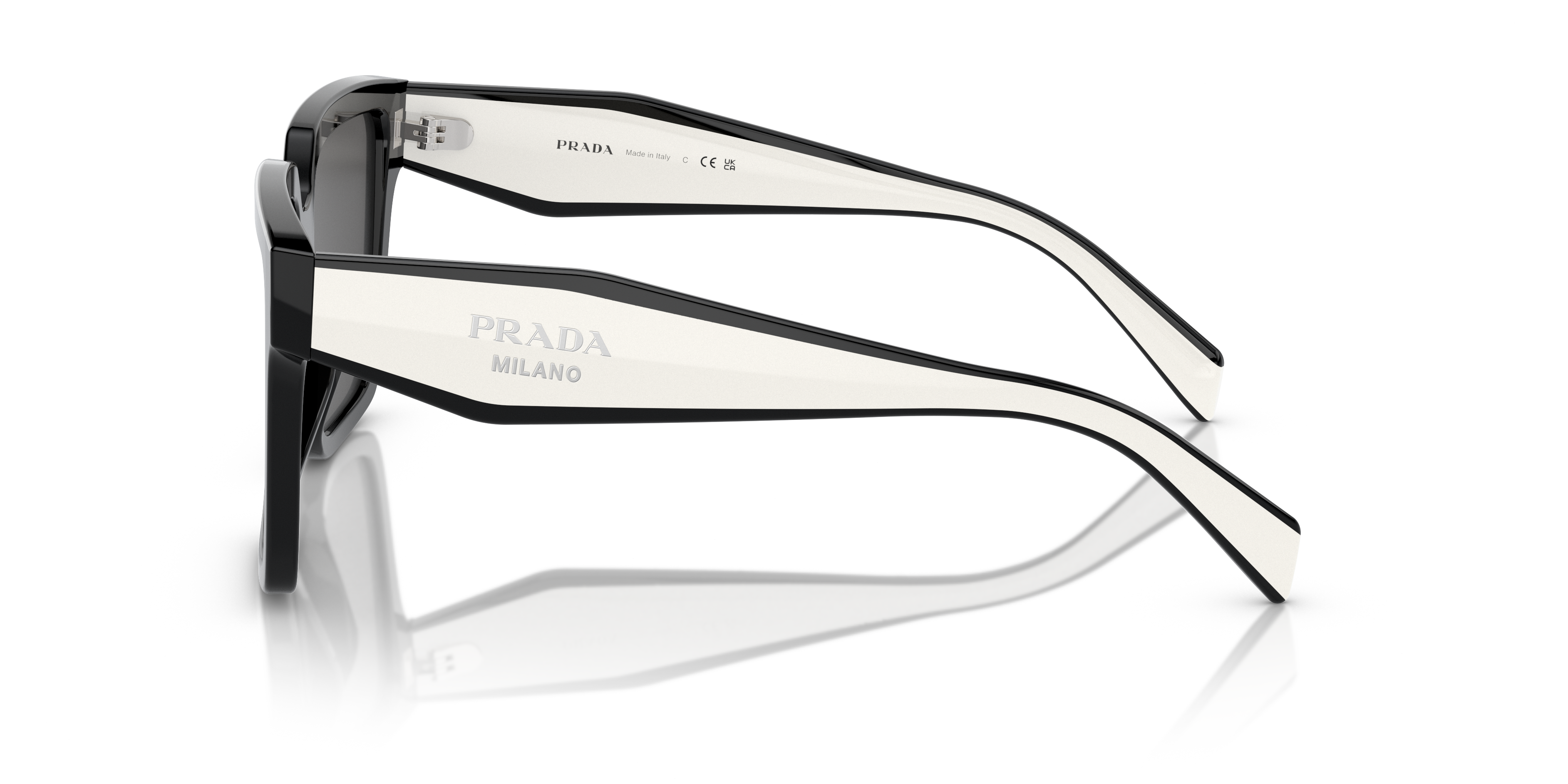 PR 24ZS Schwarz AcetatSunglass Frames von B24, Seitenansicht