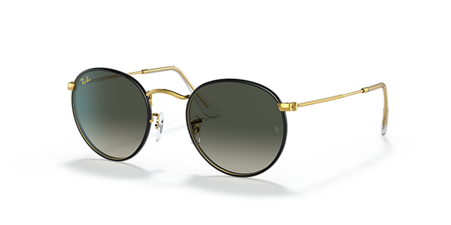 RB3447JM Schwarz auf Gold MetallSunglass Frames von B24, Dreiviertelansicht