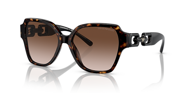 EA4202 Glänzendes Havanna AcetatSunglass Frames von B24, Dreiviertelansicht