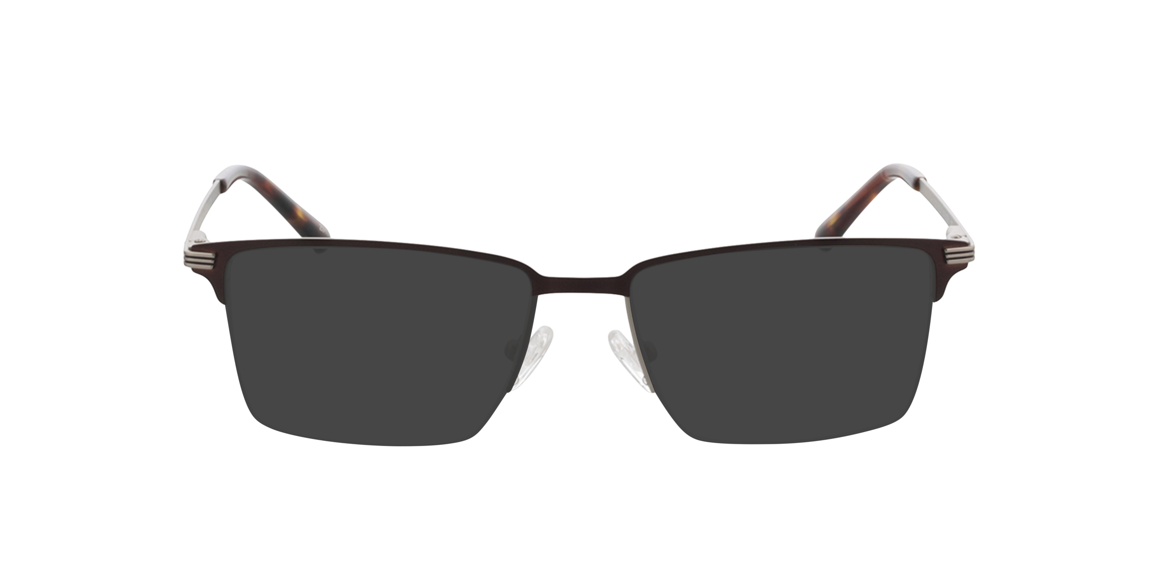 Ross Matzilver  &  bruin MetaalEyeglass Frames van B24, met getinte lenzen