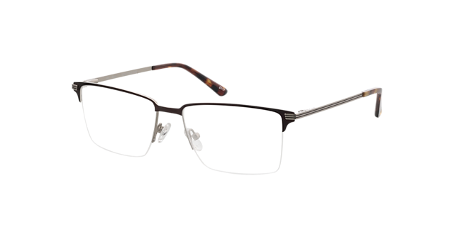 Ross Matzilver  &  bruin MetaalEyeglass Frames van B24, Hoekweergave