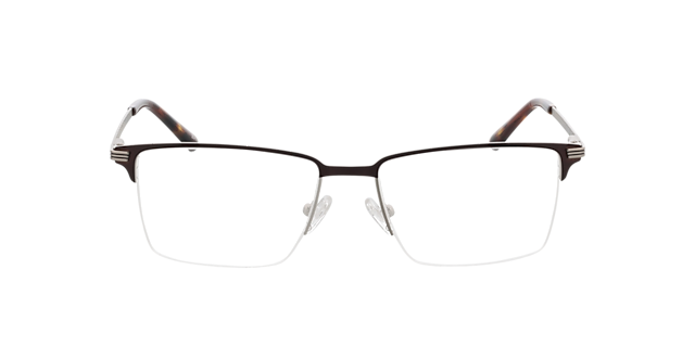 Ross Matzilver  &  bruin MetaalEyeglass Frames van B24, Vooraanzicht