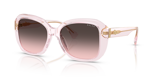 RA5321U Transparant Roze AcetaatSunglass Frames van B24, Hoekweergave