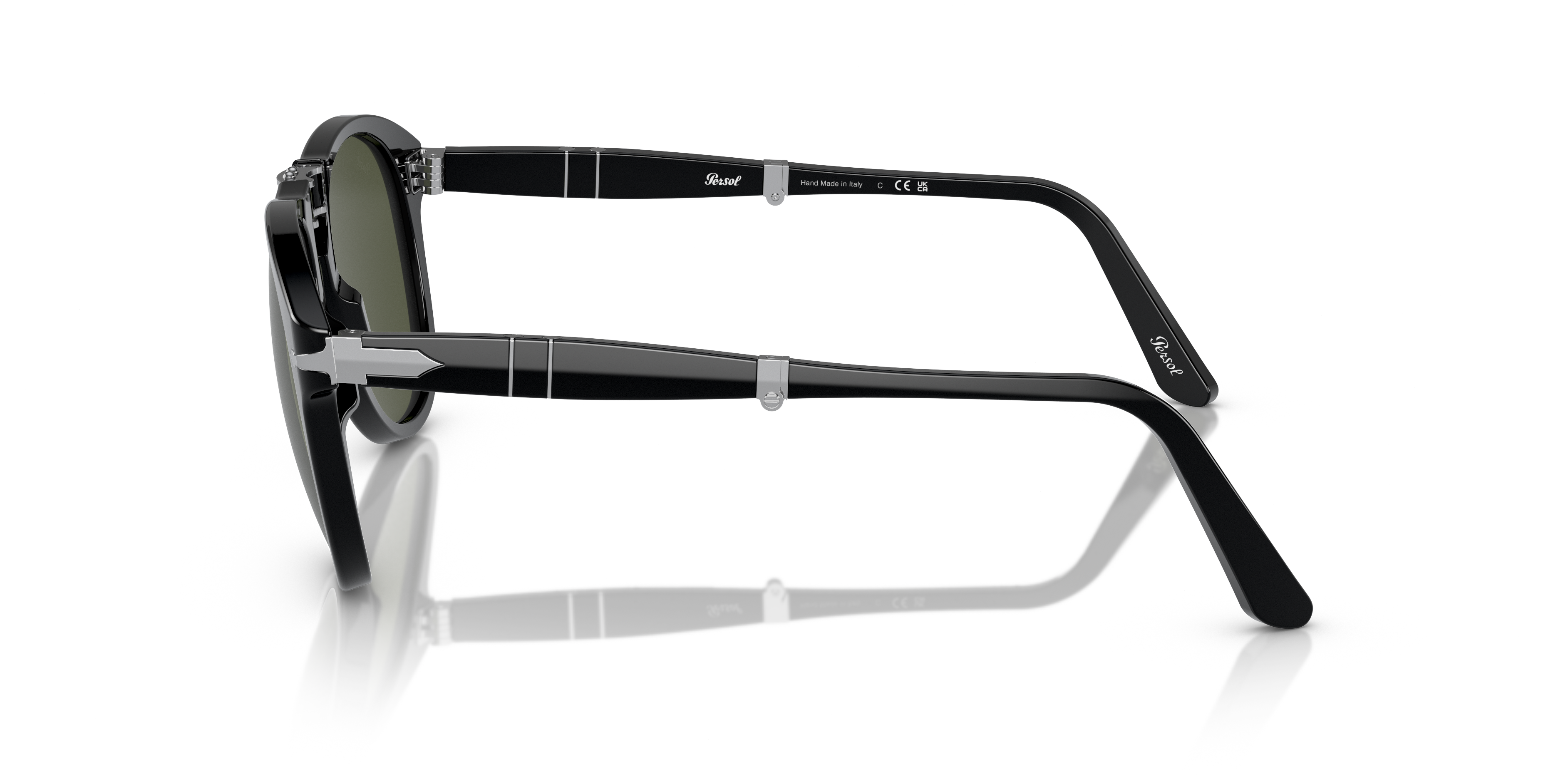 PO0714 Zwart AcetaatSunglass Frames van B24, Zijaanzicht