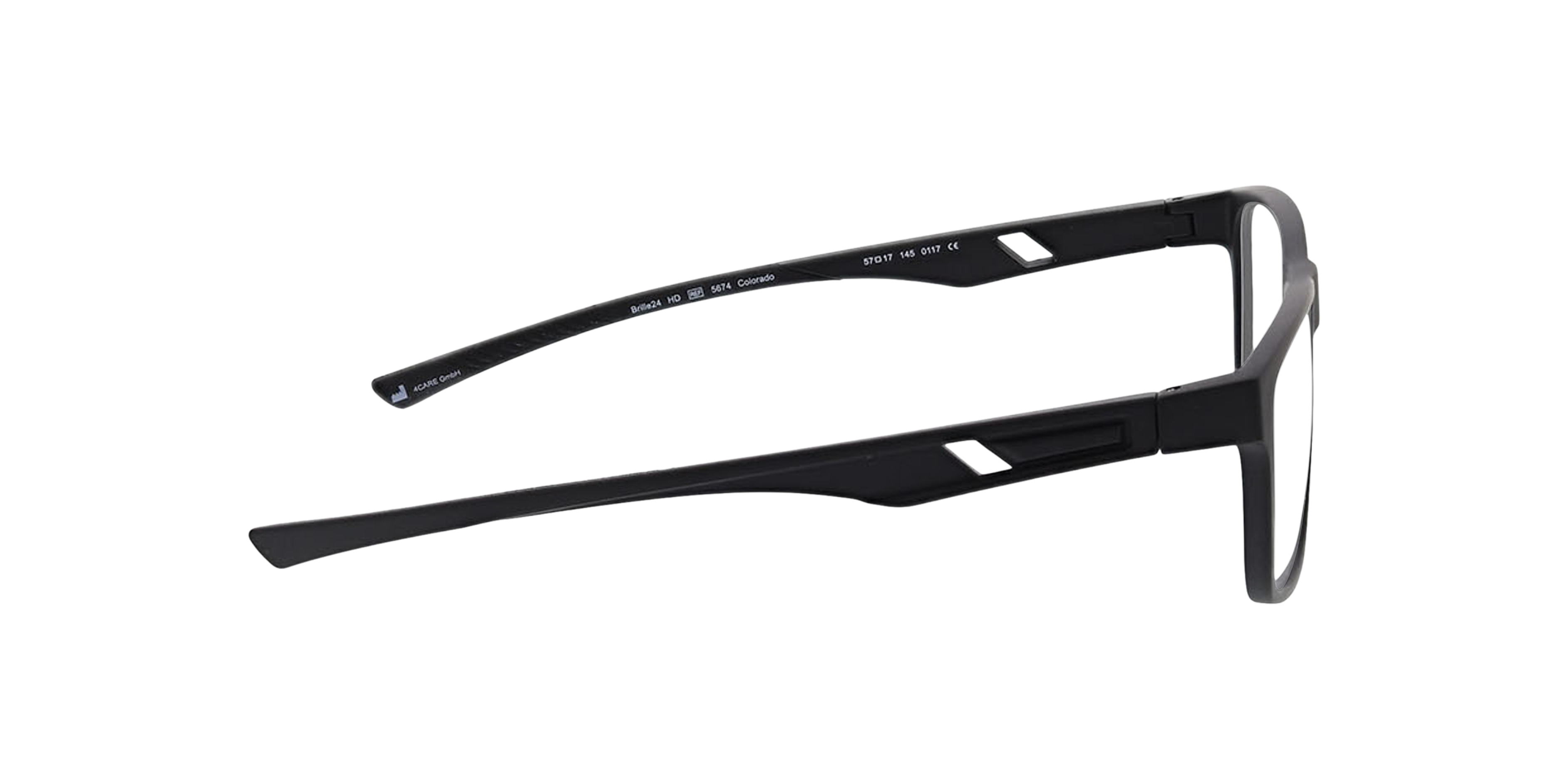 Colorado Mattschwarz KunststoffEyeglass Frames von B24, Seitenansicht