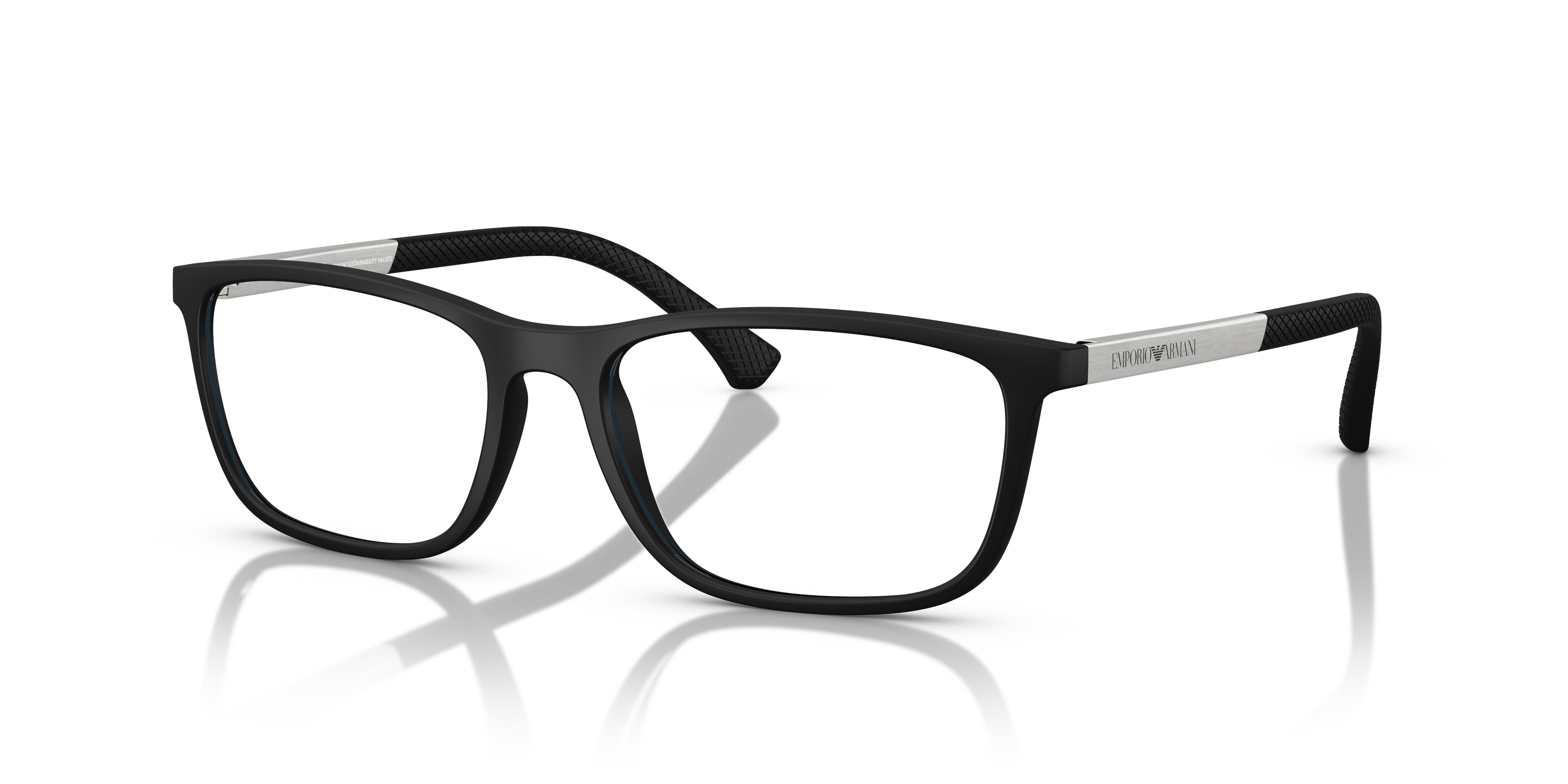 EA3069 Rubber Black KunststoffEyeglass Frames von B24, Dreiviertelansicht