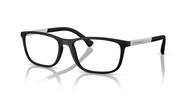 EA3069 Rubber zwart KunststofEyeglass Frames van B24, Hoekweergave