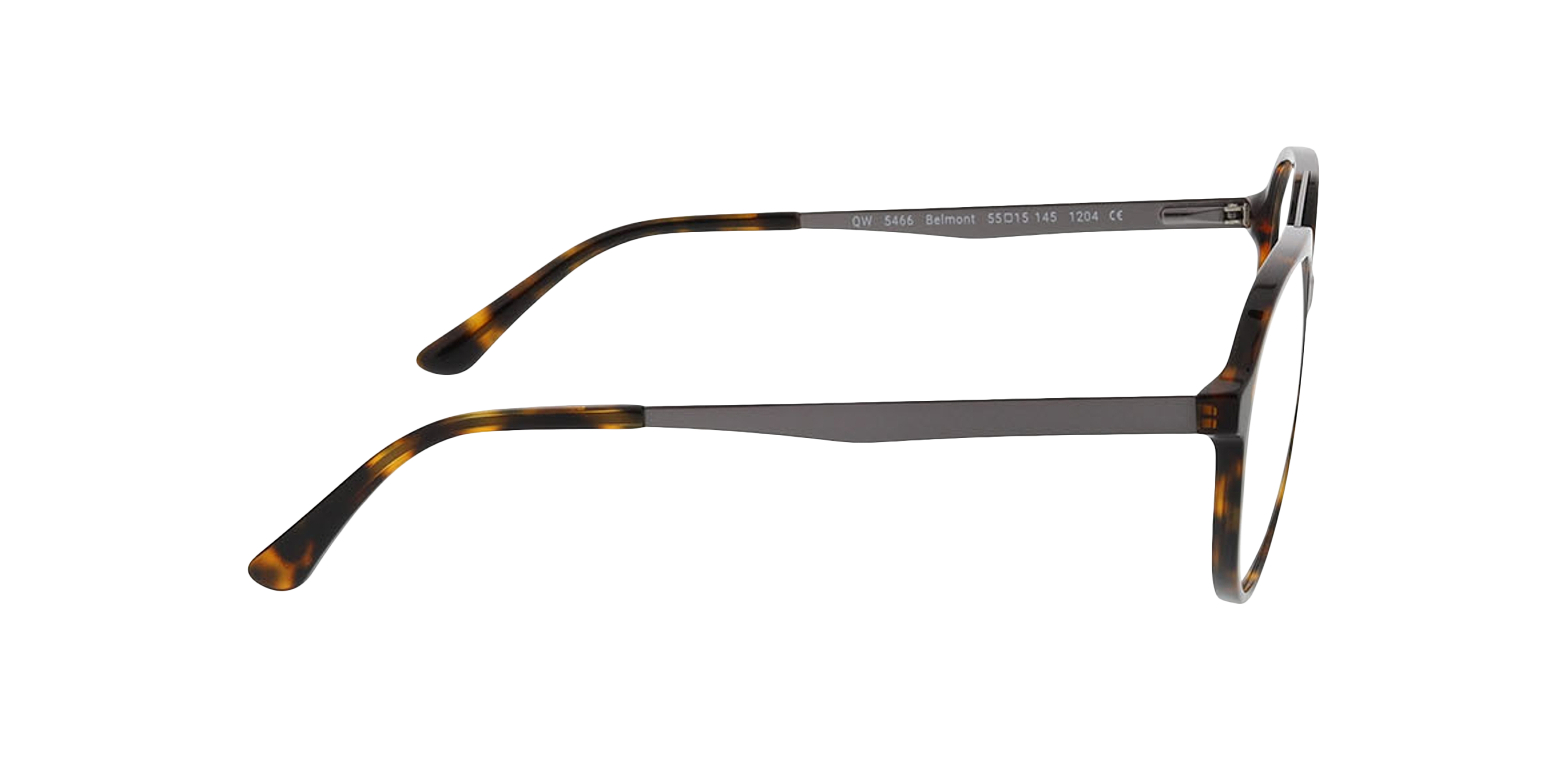 Belmont Havana  &  mat gunmetal AcetaatEyeglass Frames van B24, Zijaanzicht