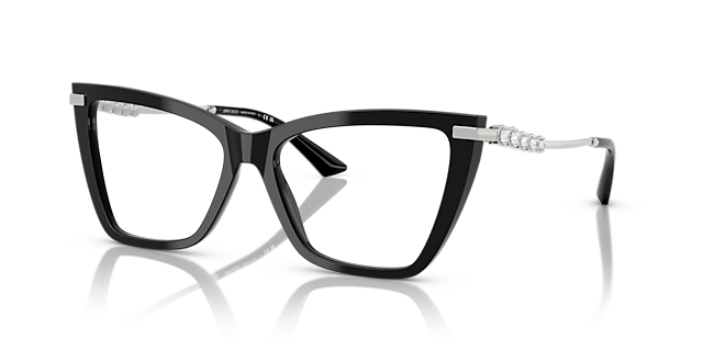 JC3020B Schwarz AcetatEyeglass Frames von B24, Dreiviertelansicht