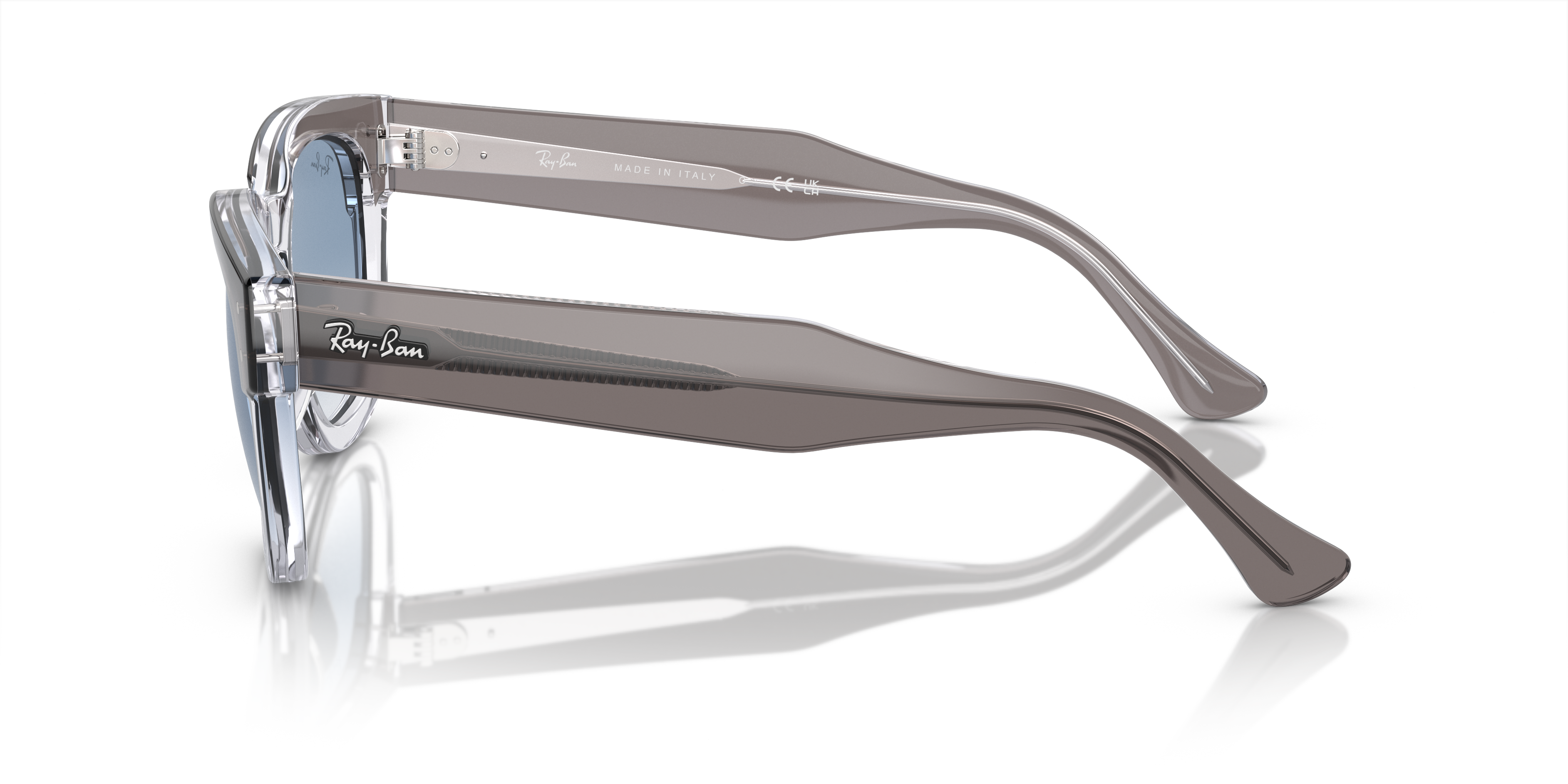 RB0298S Grijs op transparant KunststofSunglass Frames van B24, Zijaanzicht