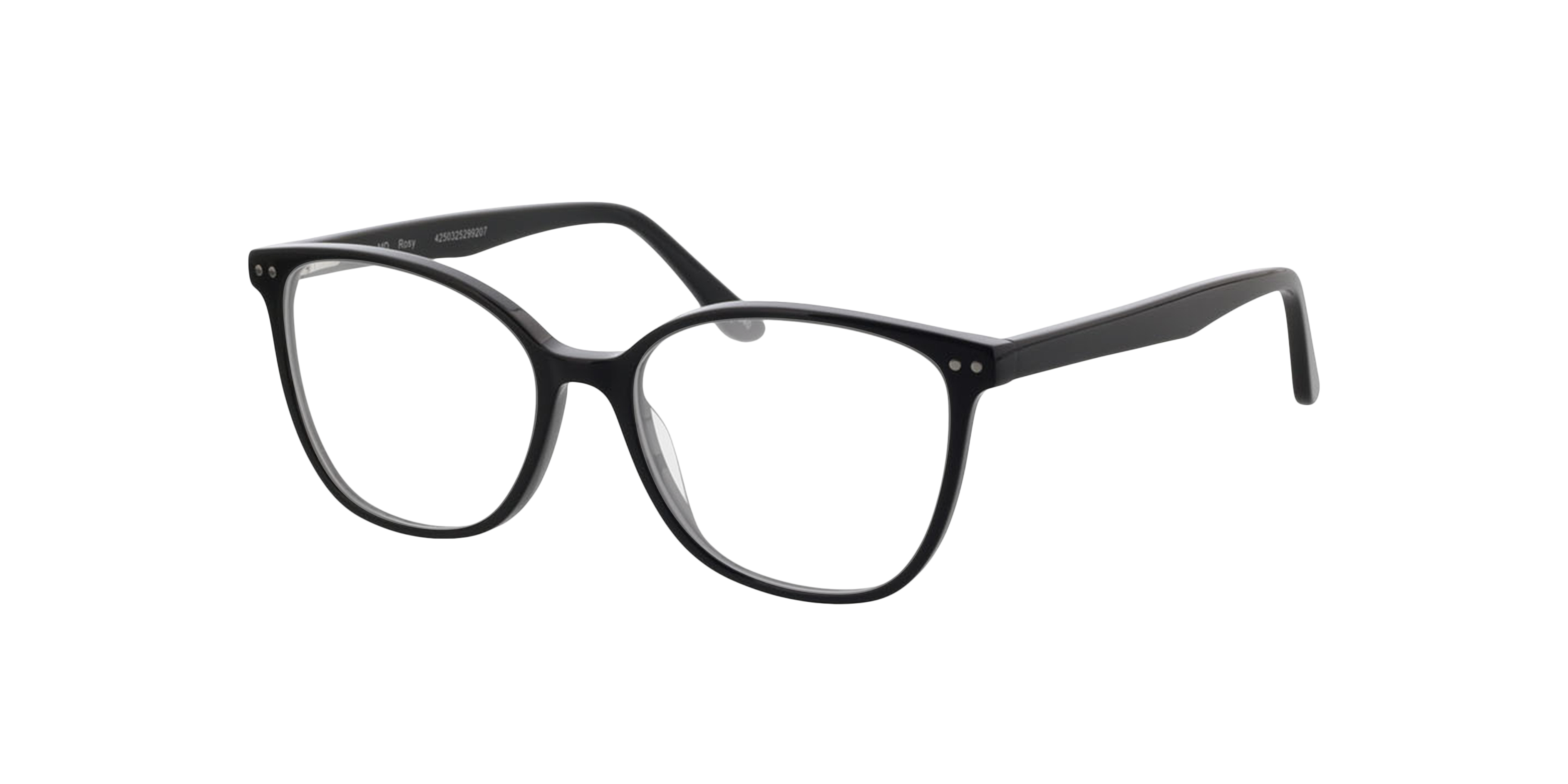 Rosy Zwart AcetaatEyeglass Frames van B24, Hoekweergave