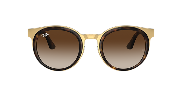 RB3710 Havana op goud MetaalSunglass Frames van B24, met getinte lenzen