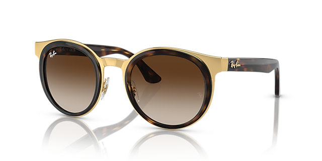 RB3710 Havana op goud MetaalSunglass Frames van B24, Hoekweergave