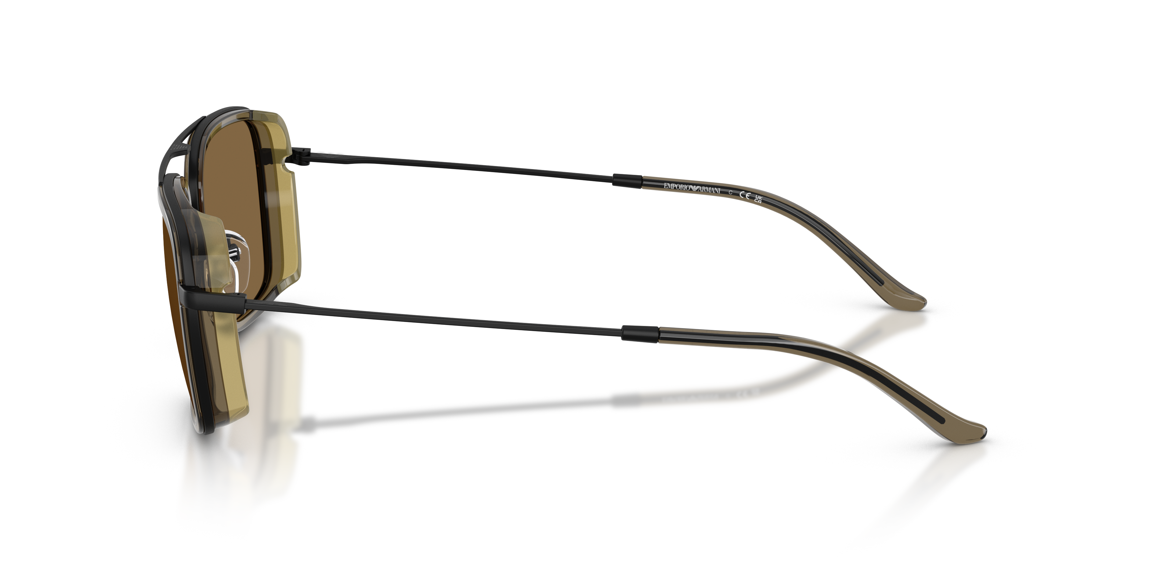 EA2162 Matzwart MetaalSunglass Frames van B24, Zijaanzicht