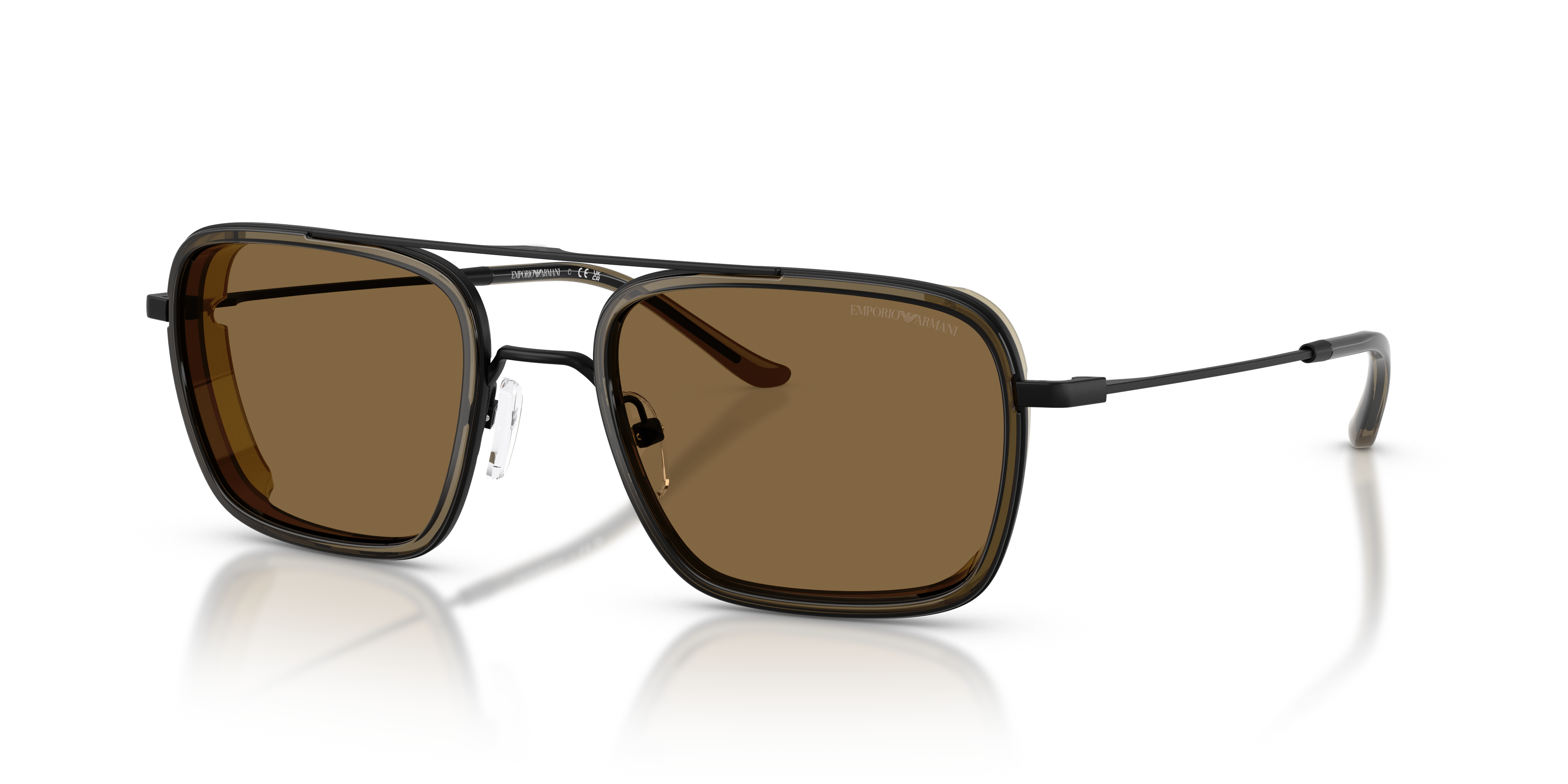 EA2162 Matzwart MetaalSunglass Frames van B24, Hoekweergave