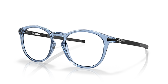 Pitchman™ R Blau transparent KunststoffEyeglass Frames von B24, Dreiviertelansicht