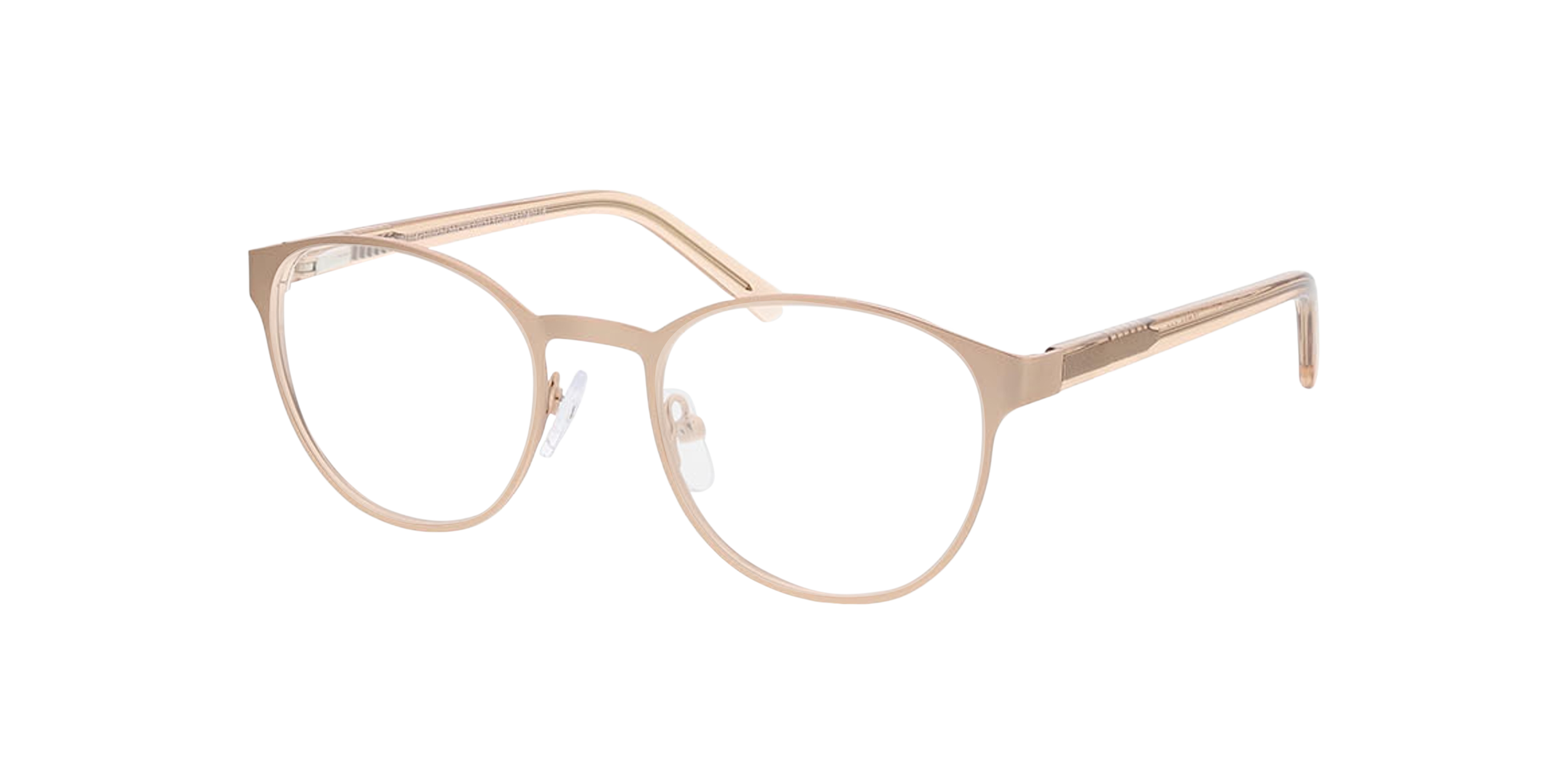 Lima Matt Pink Gold MetallEyeglass Frames von B24, Dreiviertelansicht