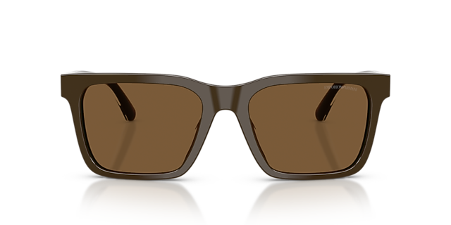 EA4262U Shiny Brown AcetatSunglass Frames von B24, Vorderansicht