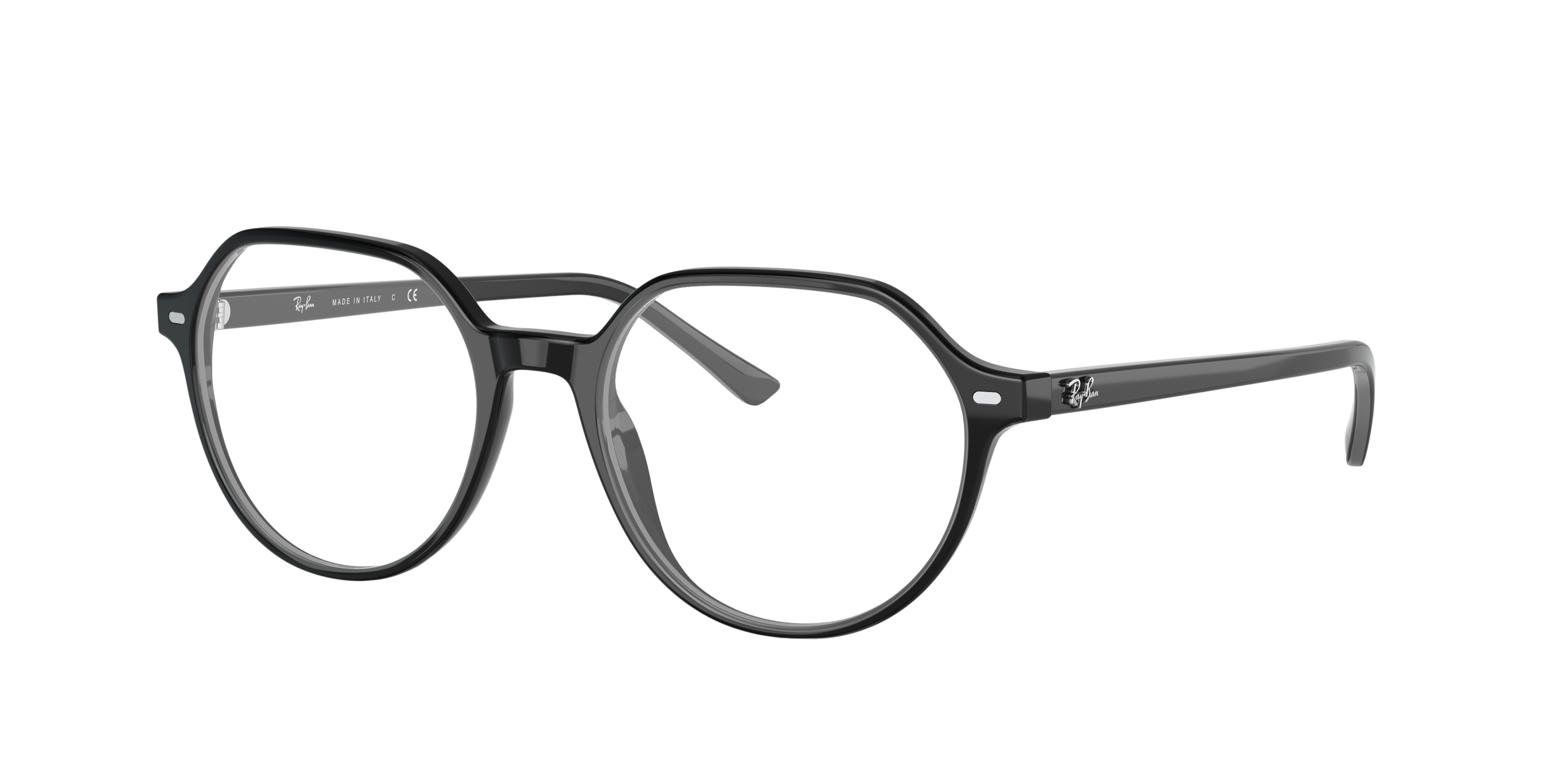 RB5395 Zwart AcetaatEyeglass Frames van B24, Hoekweergave